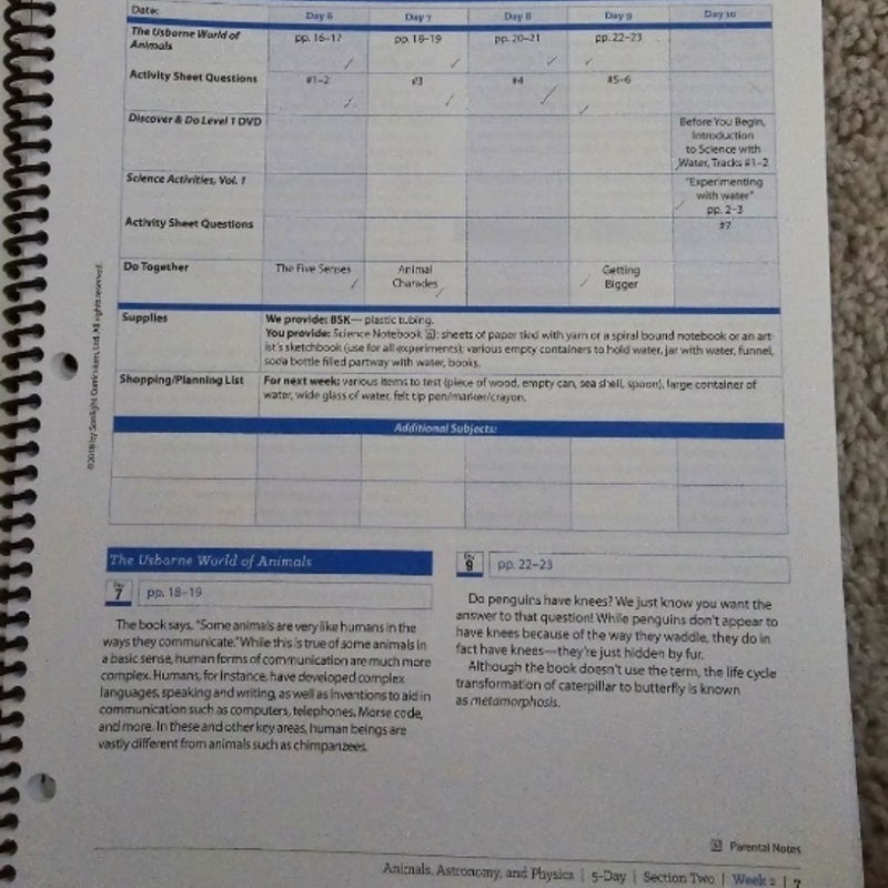 Core B Sonlight 2nd Grade Science and History