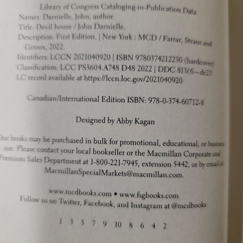 Devil House (First Edition)