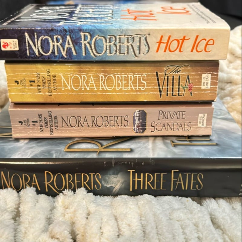 Three Fates Nora Robert's lot private scandals the villa hot ice 4 books