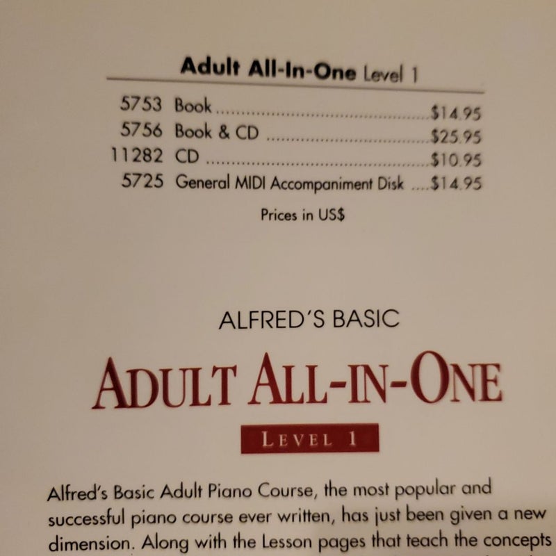 Alfred's Basic Adult All-In-One Course, Bk 1