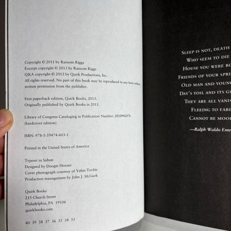Miss Peregrine's Home for Peculiar Children