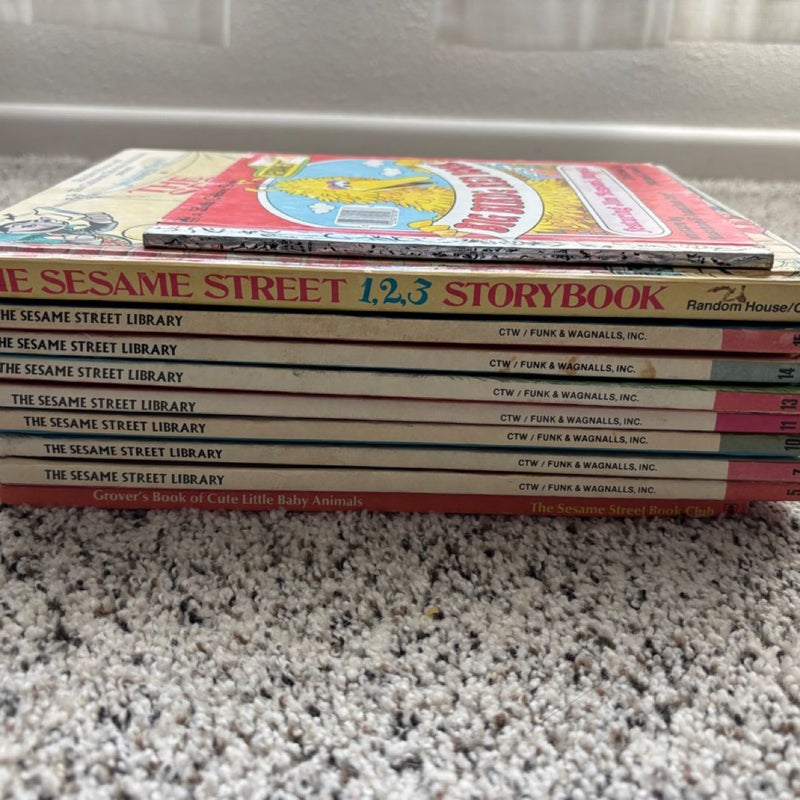 Bundle Lot of 10 Vintage Sesame Street Kids Books 70s/80s