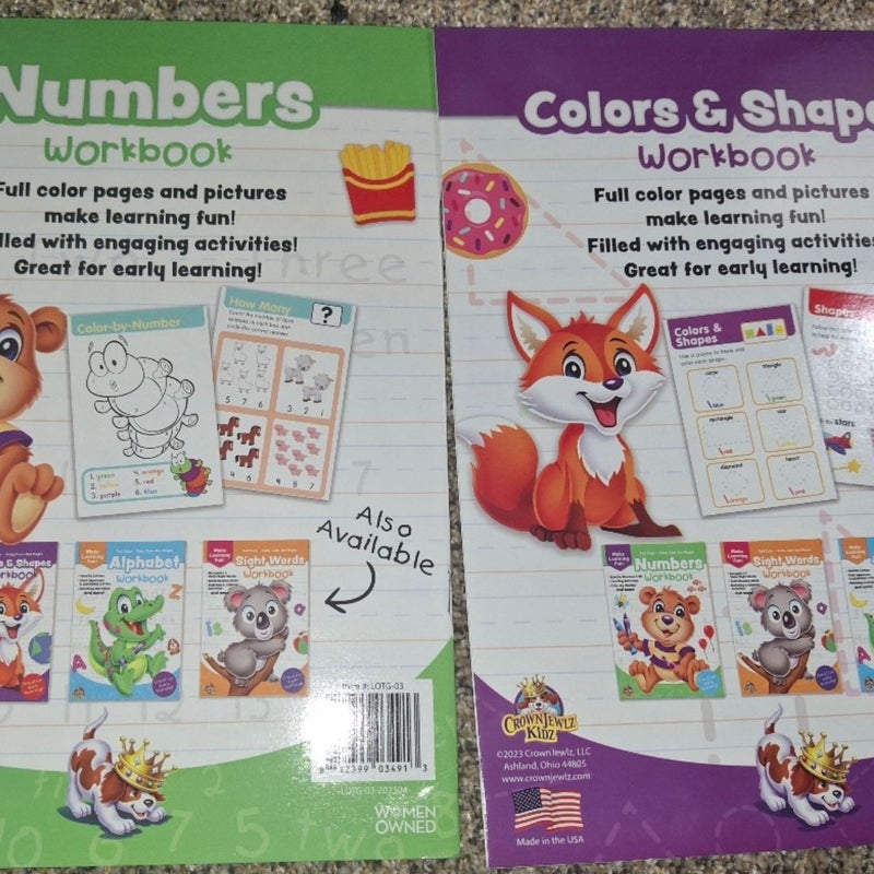 Number And Colors and Shapes kids Learning Workbook