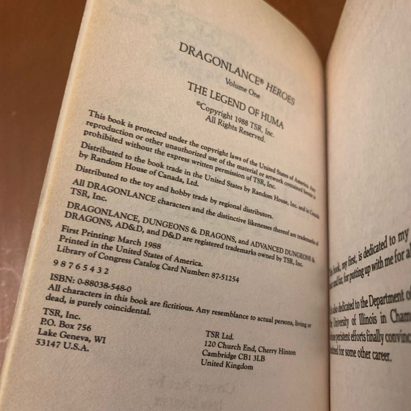 Vintage DragonLance: The Legend of Huma, Heroes 1