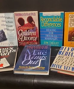 Lot of 7 Books on Divorce - Coping, Healing, Support, Growth, Reconciliation, Acceptance, Etc