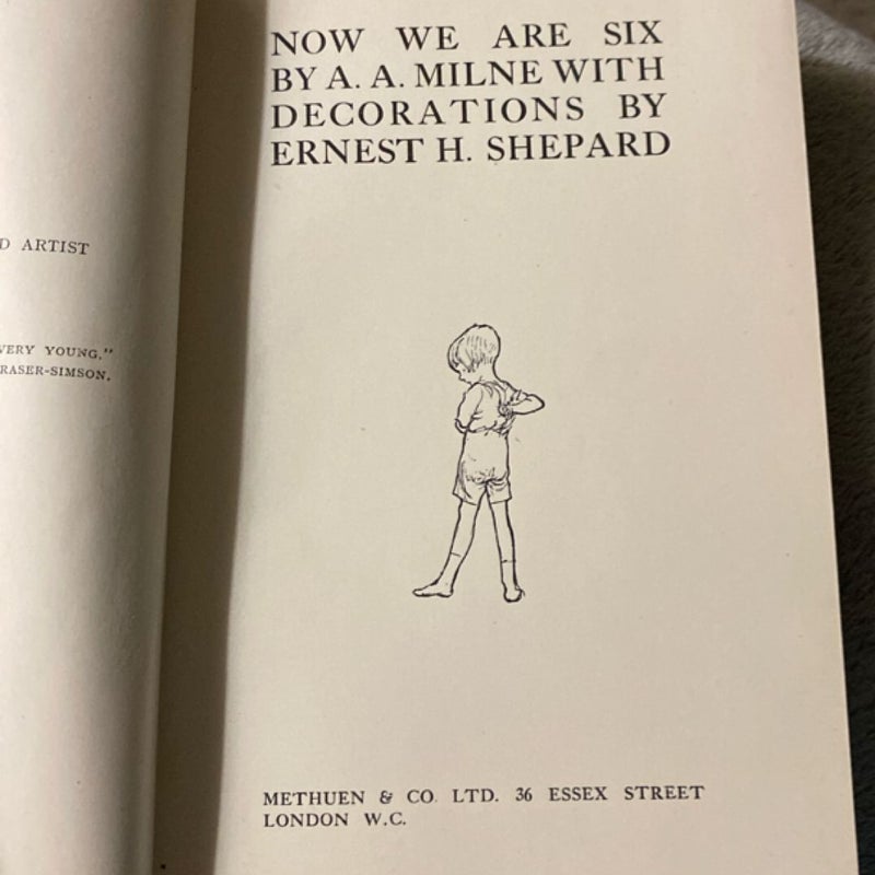 NOW WE ARE SIX By A A Milne illustrated E H Shepard 1st ed 1927