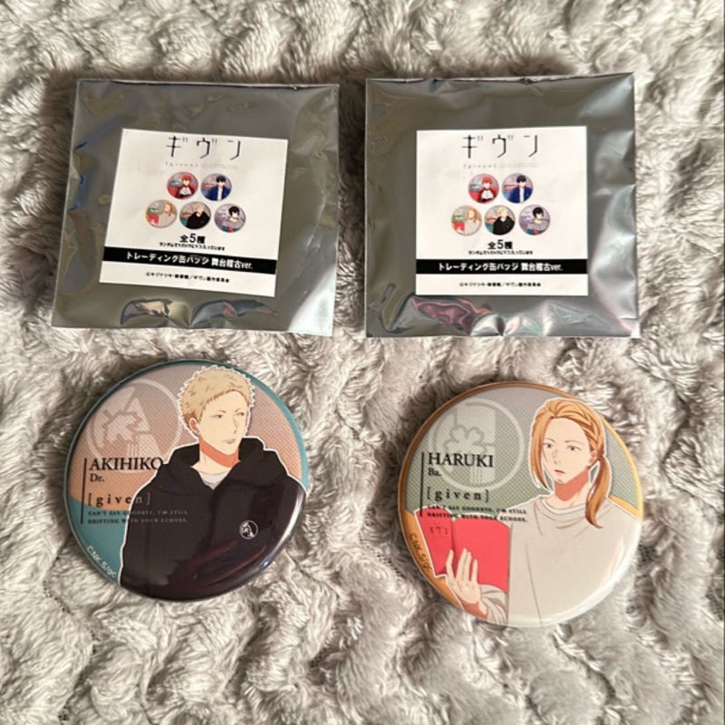 Given Anime Can Badges - Set of 2 - From Japan (2021)