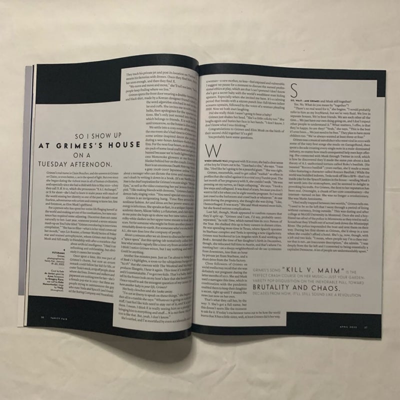 Vanity Fair Grimes Claire Boucher “At Grimes’s House” Issue April 2022 Magazine