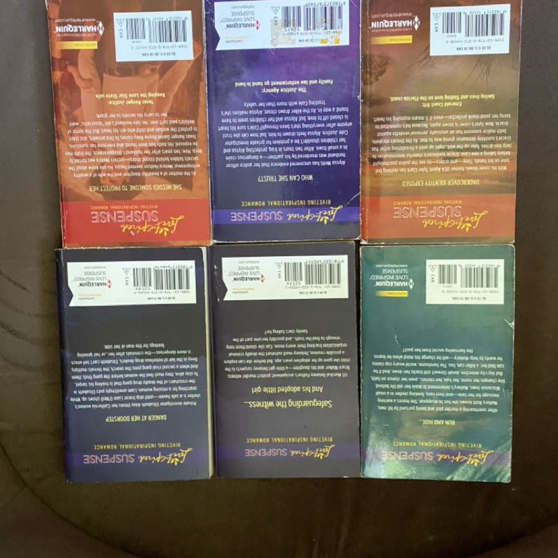 6 Love Inspired Suspense Paperback Books