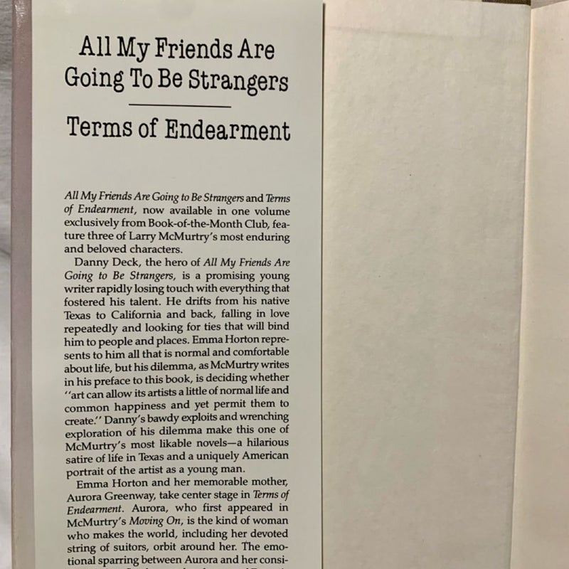 All My Friends Are Going to Be Strangers and Terms of Endearment (BCE 1989)