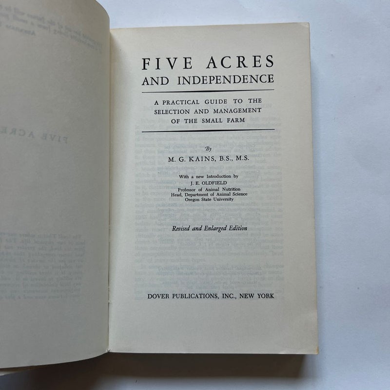 Five Acres and Independence