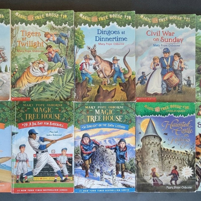 MAGIC TREE HOUSE MERLIN MISSION FACT TRACKER HUGE LOT OF 20 BOOKS WITH STICKERS