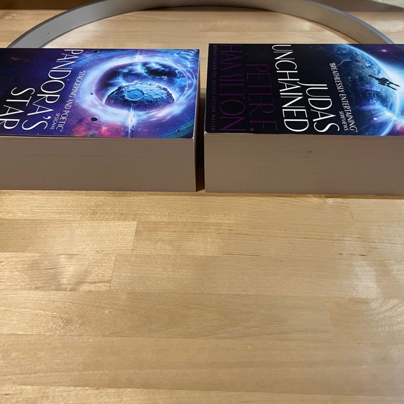 Pandoras Star & Judas Unchained by Peter F. Hamilton, Paperback, Commonwealth Saga