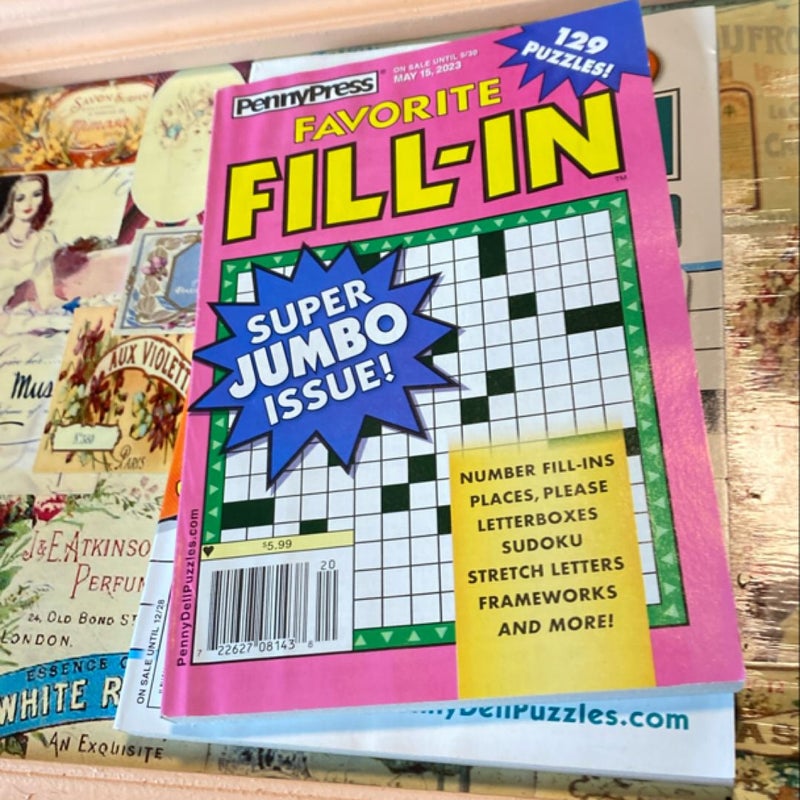 7 Penny Press Classic Fill In Puzzles Bundle Back issues never used