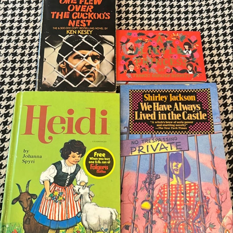 Unique classics bundle: Penguin Minis: a Little Princess; 1970 Heidi; 1984 We Have Always Lived in the Castle; movie edition One Flew Over the Cuckoo’s Nest