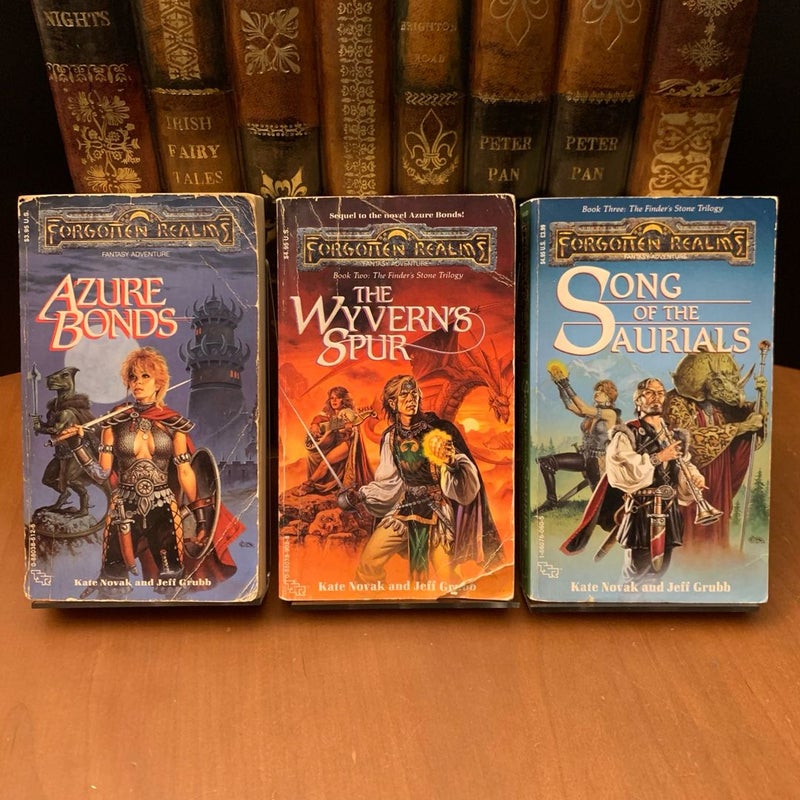 3 Complete Forgotten Realms Trilogy Set: Empires, Finder’s Stone, Moonshae: Horselords, Crusade, Dragonwall, Azure Bonds, The Wyvern’s Spur, Song of the Saurials, Darkwalker on Moonshae, Black Wizards, Darkwell