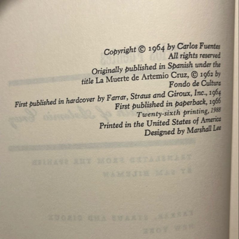 The Death of Artemio Cruz