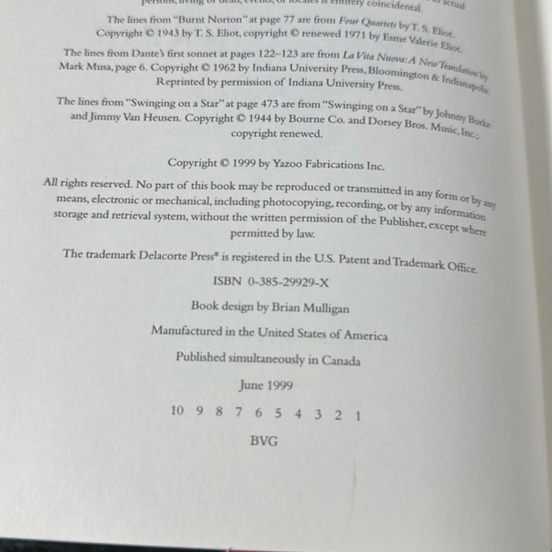 Hannibal (1999) 1st EDT/1st Print