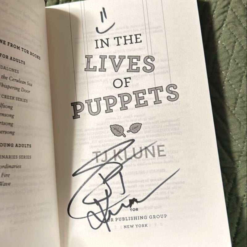 SIGNED SPRAYED EDGES In the Lives of Puppets