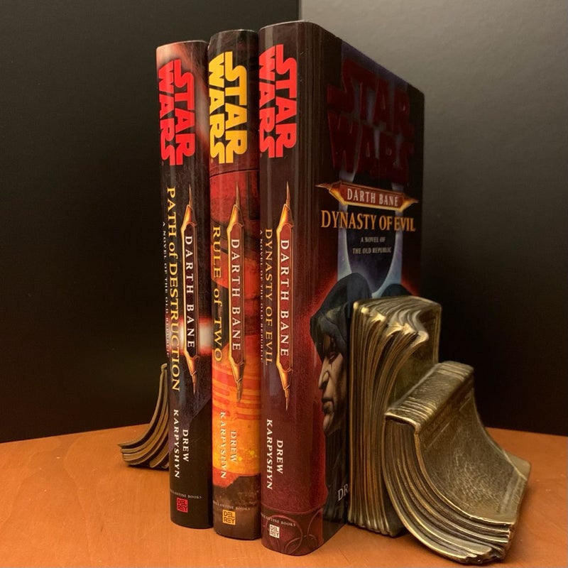 Star Wars: Complete Darth Bane Trilogy: Path of Destruction, Rule of Two, Dynasty of Evil. All First Edition First Printing