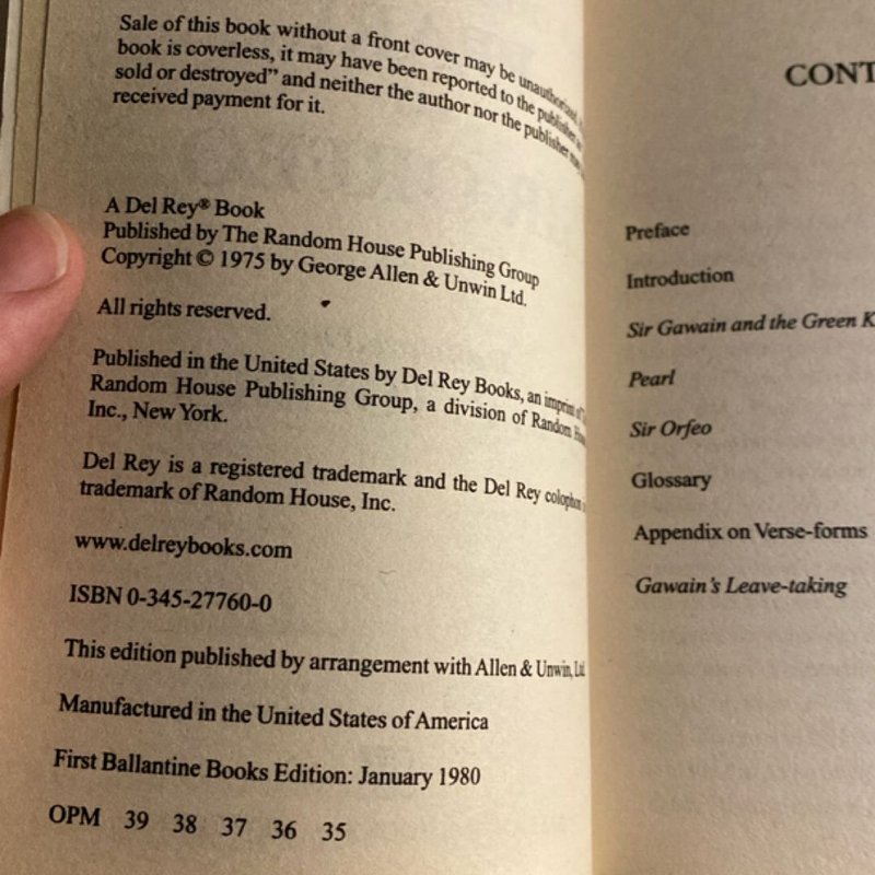 Sir Gawain and the Green Knight, Pearl, Sir Orfeo