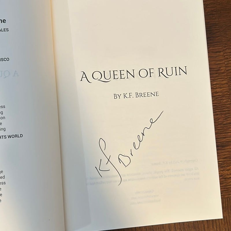 A Queen of Ruin - signed