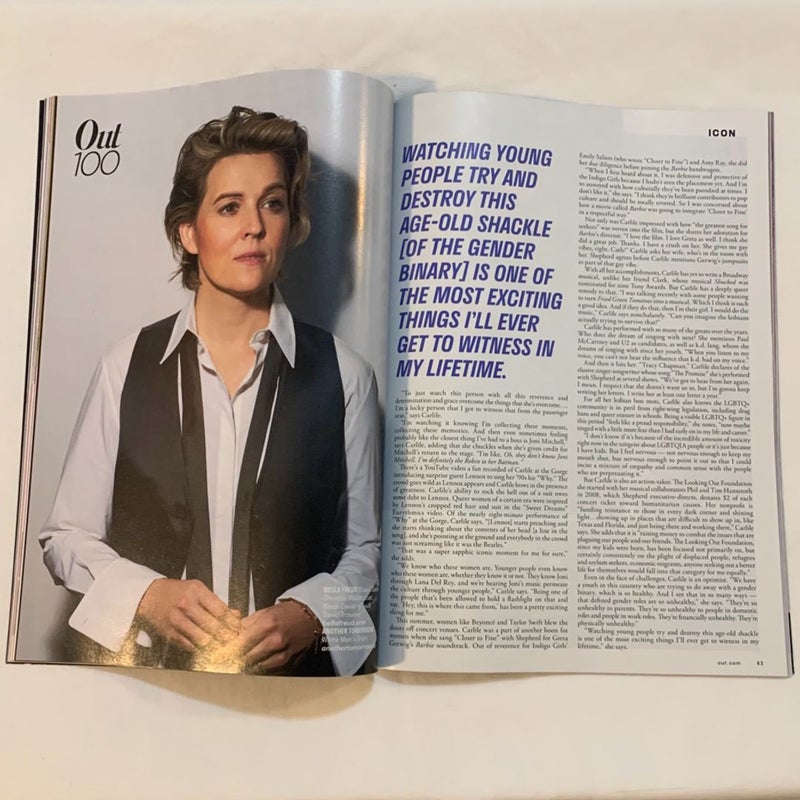Out 100 Brandi Carlile “Icon of the Year” Issue Nov/Dec 2023 Magazine 