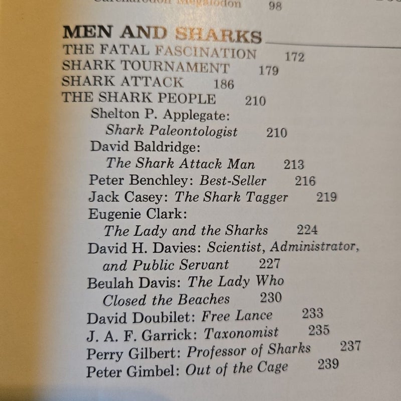 The Book of Sharks 1976hardcover with sleeve color pages with many photos and illustrations 