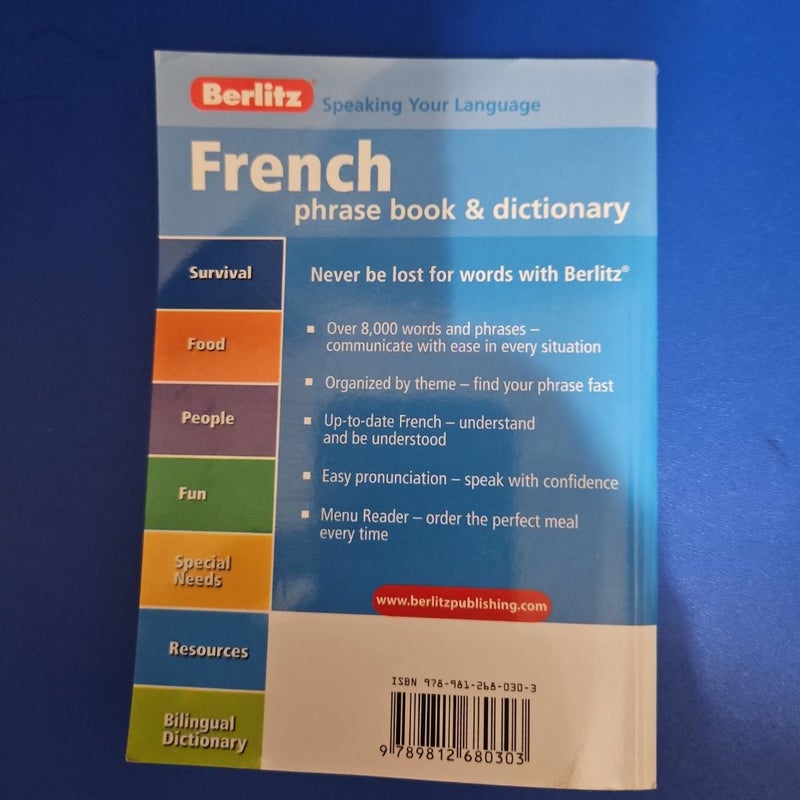Berlitz FRENCH phrase book & dictionary