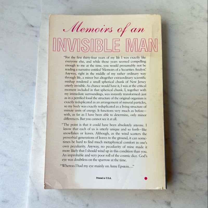 Memoirs of an Invisible Man