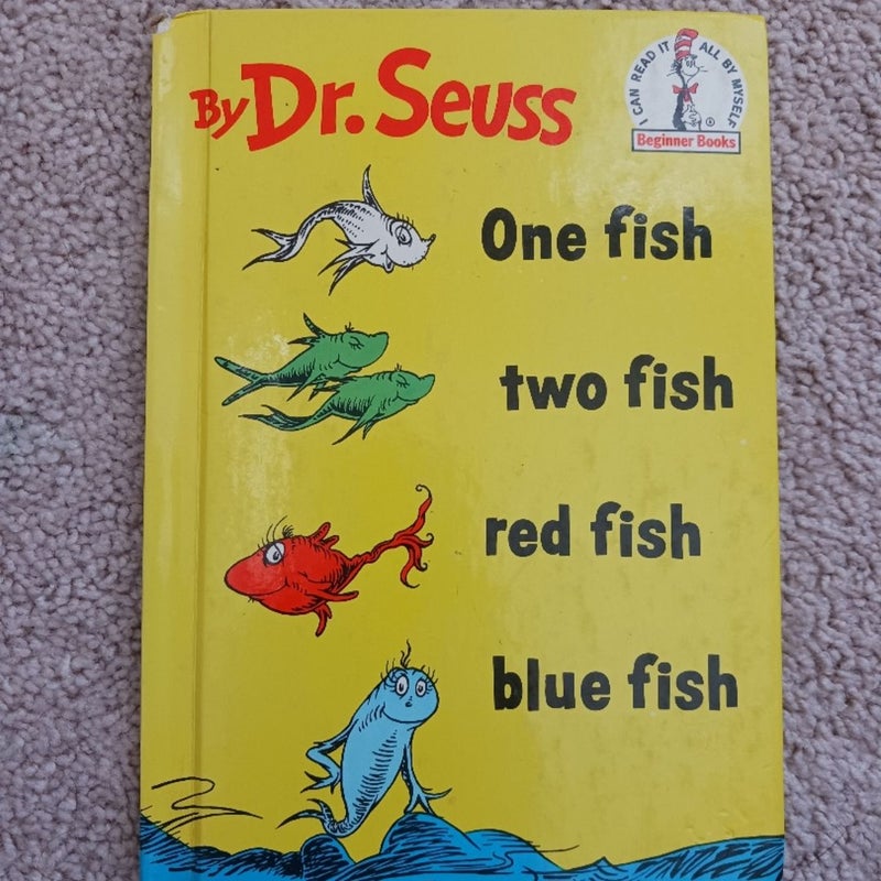 1988 dr seuss one fish would fish red fish blue fish vintage hardcover book