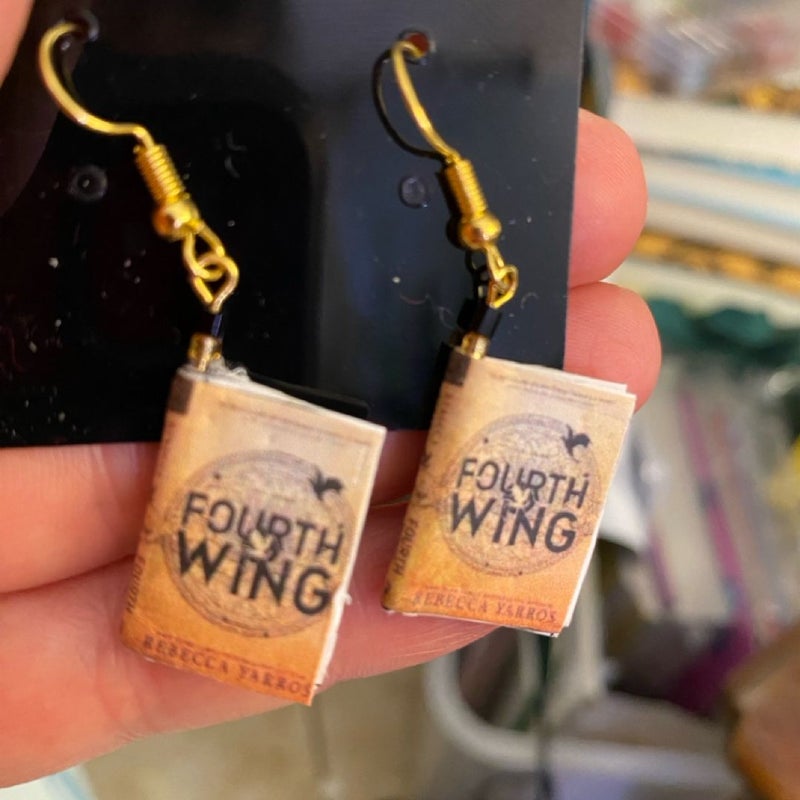 Fourth Wing: Book Earrings