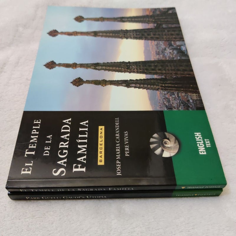 Two book guides on Antoni Gaudi's Sagrada Famila & Park Guell
