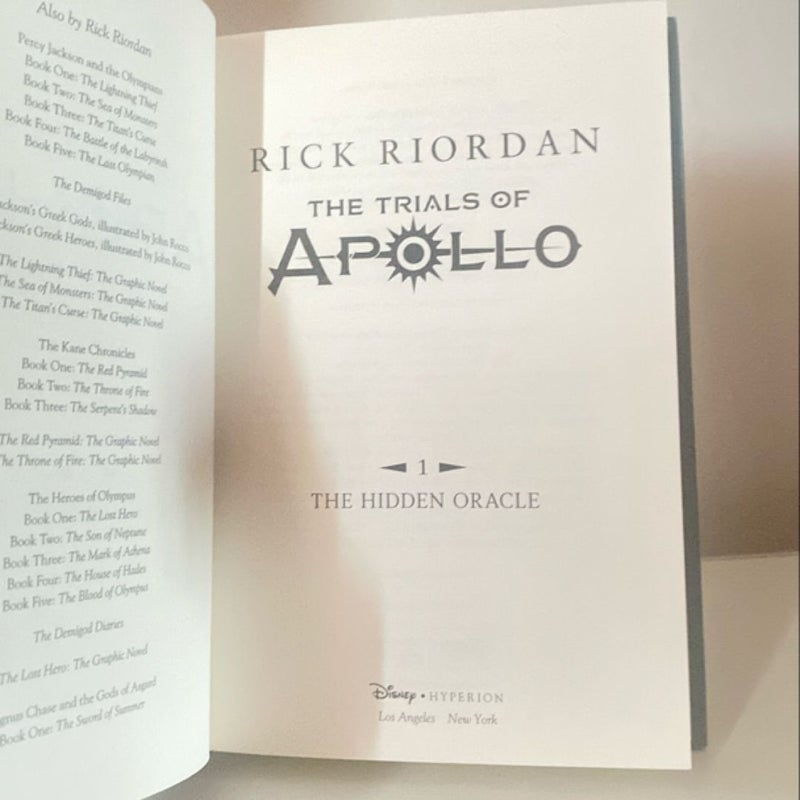 Trials of Apollo, the Book One the Hidden Oracle (Trials of Apollo, the Book One)