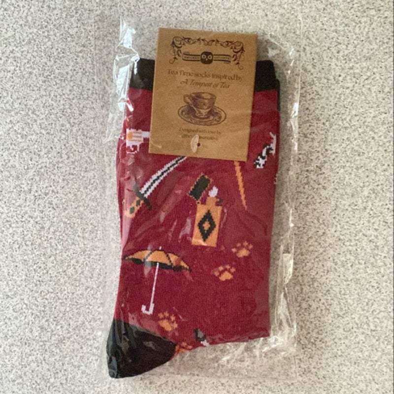 OwlCrate’s A Tempest of Tea inspired socks 