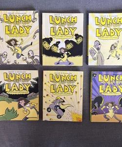 Lot of 6 Lunch Lady Books Volumes 1-5 and 7