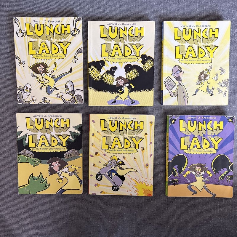 Lot of 6 Lunch Lady Books Volumes 1-5 and 7