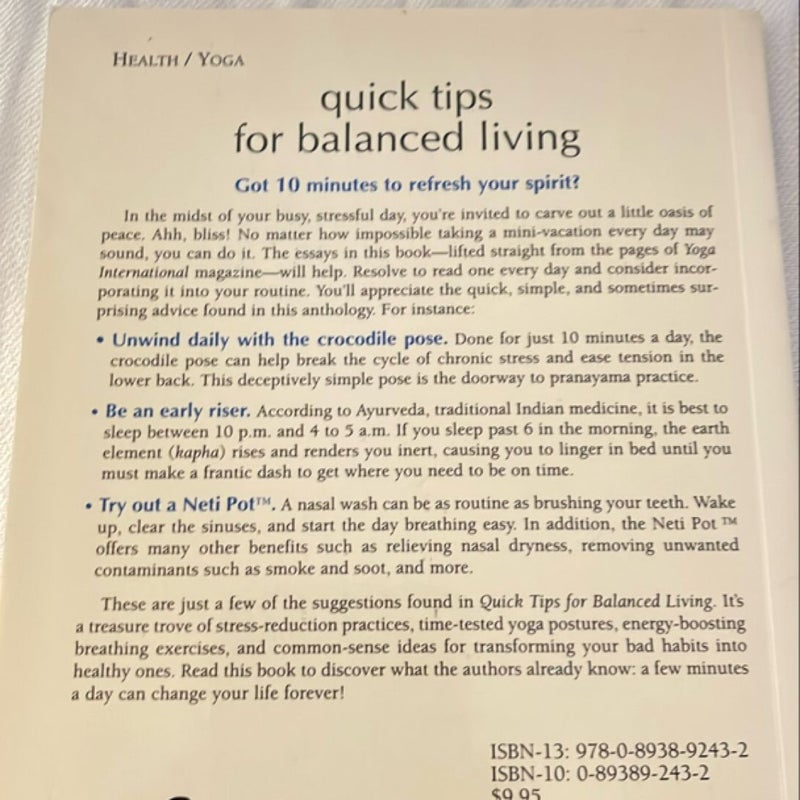 Quick Tips for Balanced Living