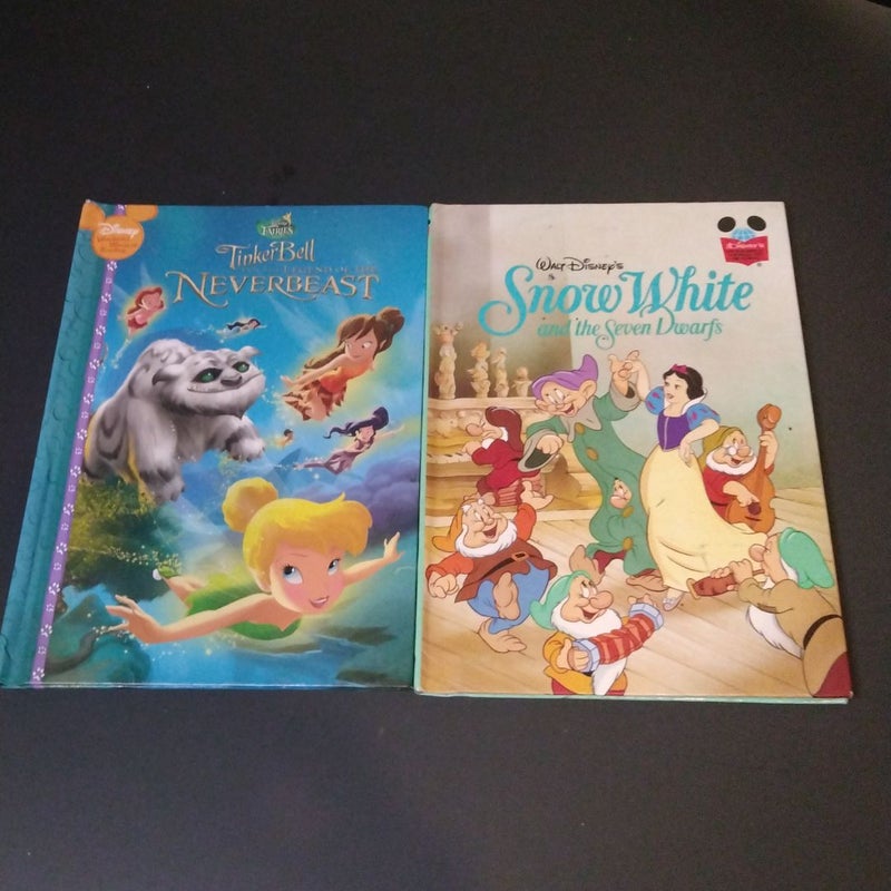 Tinkerbell Legends of the Neverbeast & Snow White and the Seven Dwarfs  2 Book Bundle