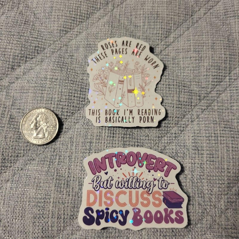 Spicy Book Themed Magnets/Stickers Pack of 15