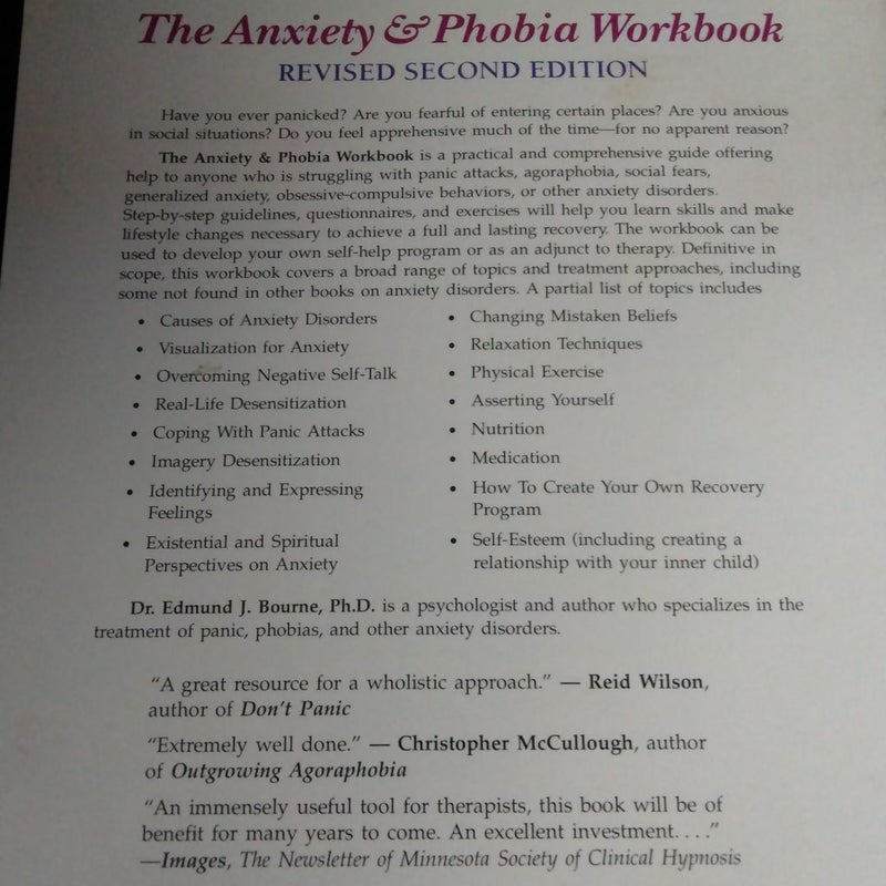 Anxiety and Phobia Workbook   #sku flr