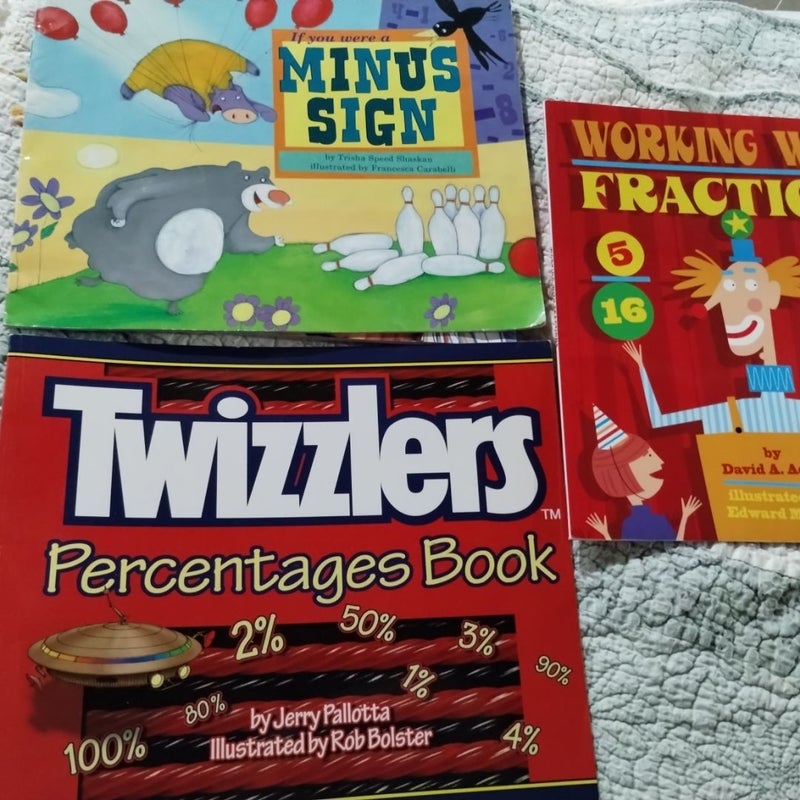 Twizzlers Percentages Book/Minus Sign/Working with Fractions