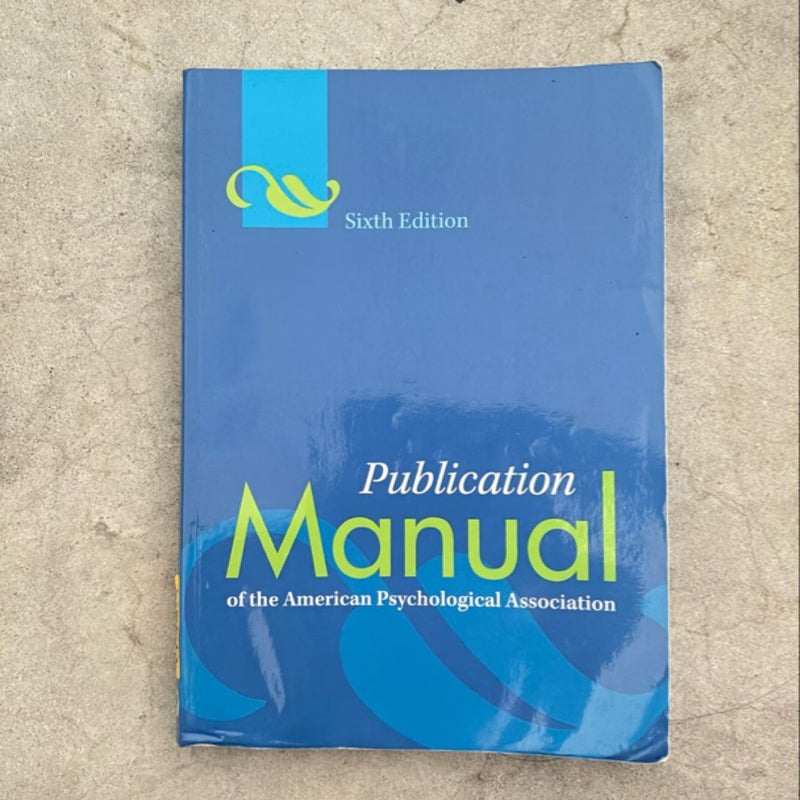 Publication Manual of the American Psychological Association