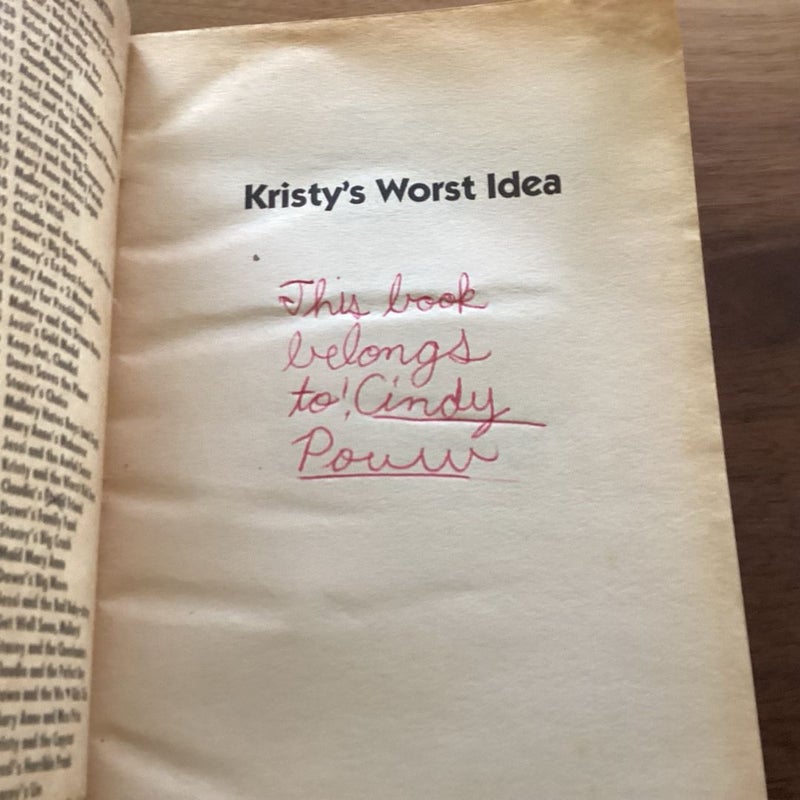 Kristy's Worst Idea