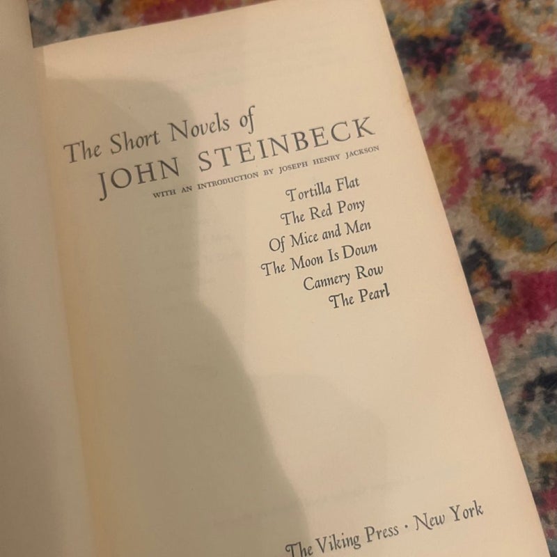 Short Novels of John Steinbeck With an Introduction by Joseph Henry Jackson. T.