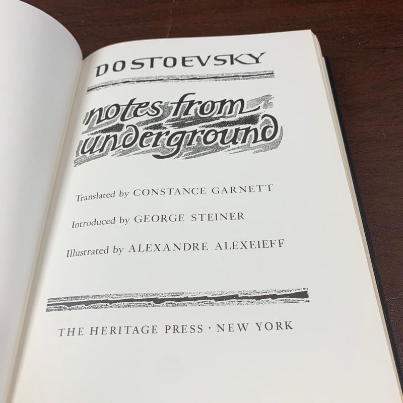 Notes from Underground & The Gambler -Dostoevsky- Heritage Press w/Slipcase 1967