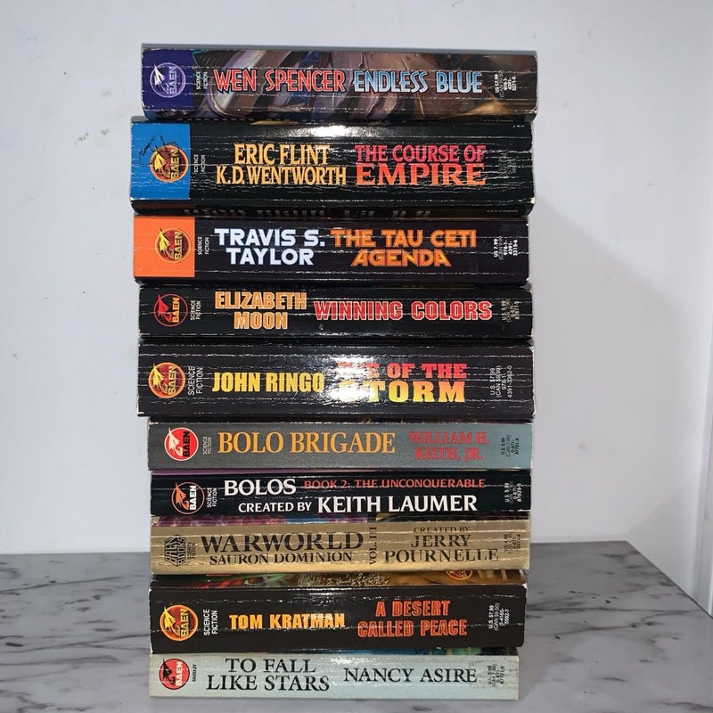 Mix Lot of 10 Paperback Sci-fi Fantasy Set baen Books,Wen Spencer Travis Taylor