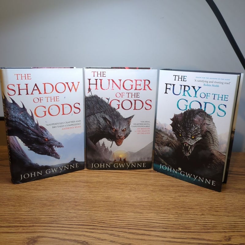 The Shadow of the Gods trilogy (Shadow, Hunger, and Fury)