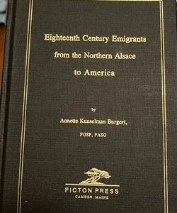 Eighteenth century emigrants from the northern Alsace to America 