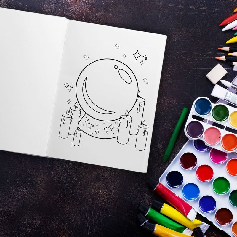 The Dark Academia Coloring Book, by Serafine Art and Design